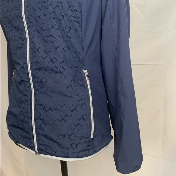 Luhta Navy Full Front Zip Hoodie Size 2 - Picture 8 of 14